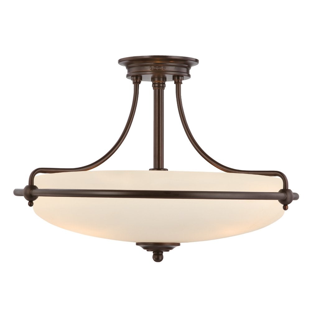 Griffin 4 Light Semi Flush Ceiling Fitting In Palladian Bronze Finish QZ/GRIFFIN/SFMPN