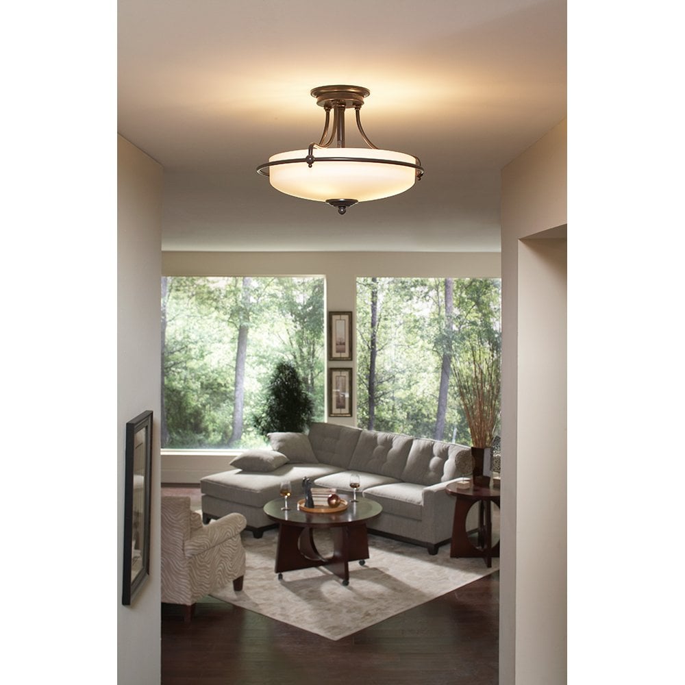 Griffin 4 Light Semi Flush Ceiling Fitting In Palladian Bronze Finish QZ/GRIFFIN/SFMPN