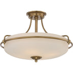 Griffin 4 Light Semi Flush Ceiling Light In Weathered Brass Finish QZ-GRIFFIN-SFM-WS