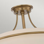 Griffin 4 Light Semi Flush Ceiling Light In Weathered Brass Finish QZ-GRIFFIN-SFM-WS