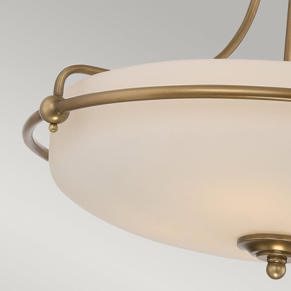 Griffin 4 Light Semi Flush Ceiling Light In Weathered Brass Finish QZ-GRIFFIN-SFM-WS