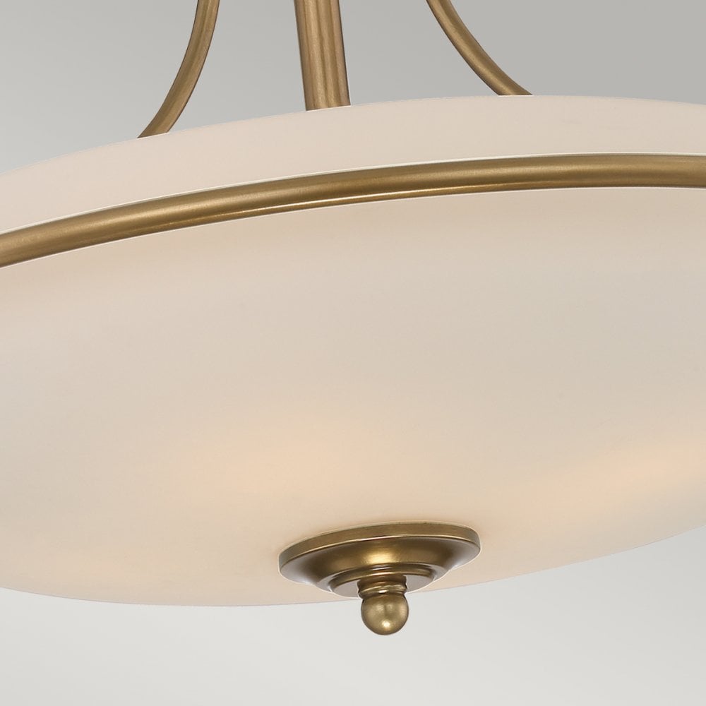 Griffin 4 Light Semi Flush Ceiling Light In Weathered Brass Finish QZ-GRIFFIN-SFM-WS