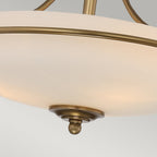 Griffin 3 Light Semi Flush Ceiling Light In Weathered Brass Finish QZ-GRIFFIN-SFS-WS