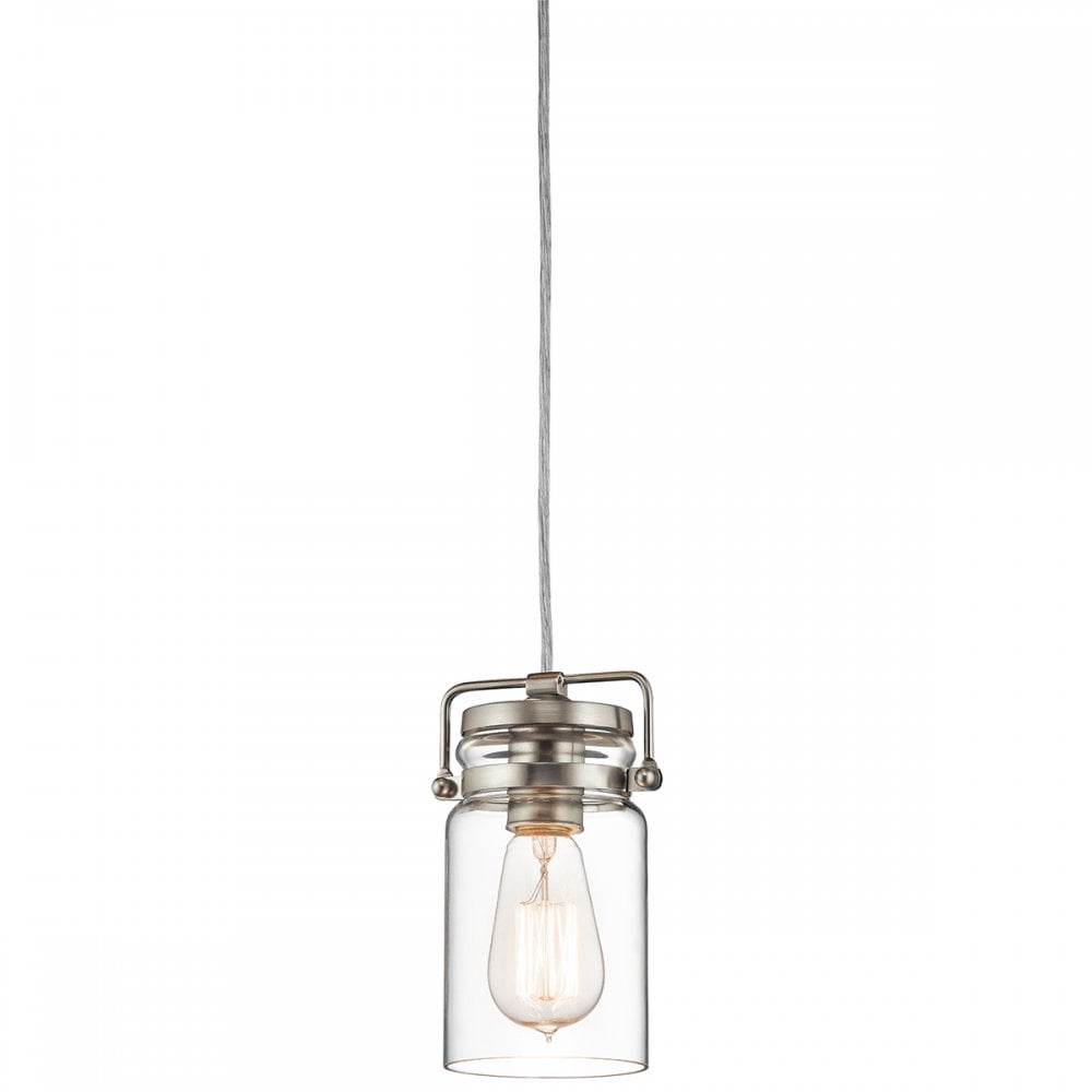 Brinley Mini Ceiling Pendant Light In Brushed Nickel Finish KL-BRINLEY-MP-NI