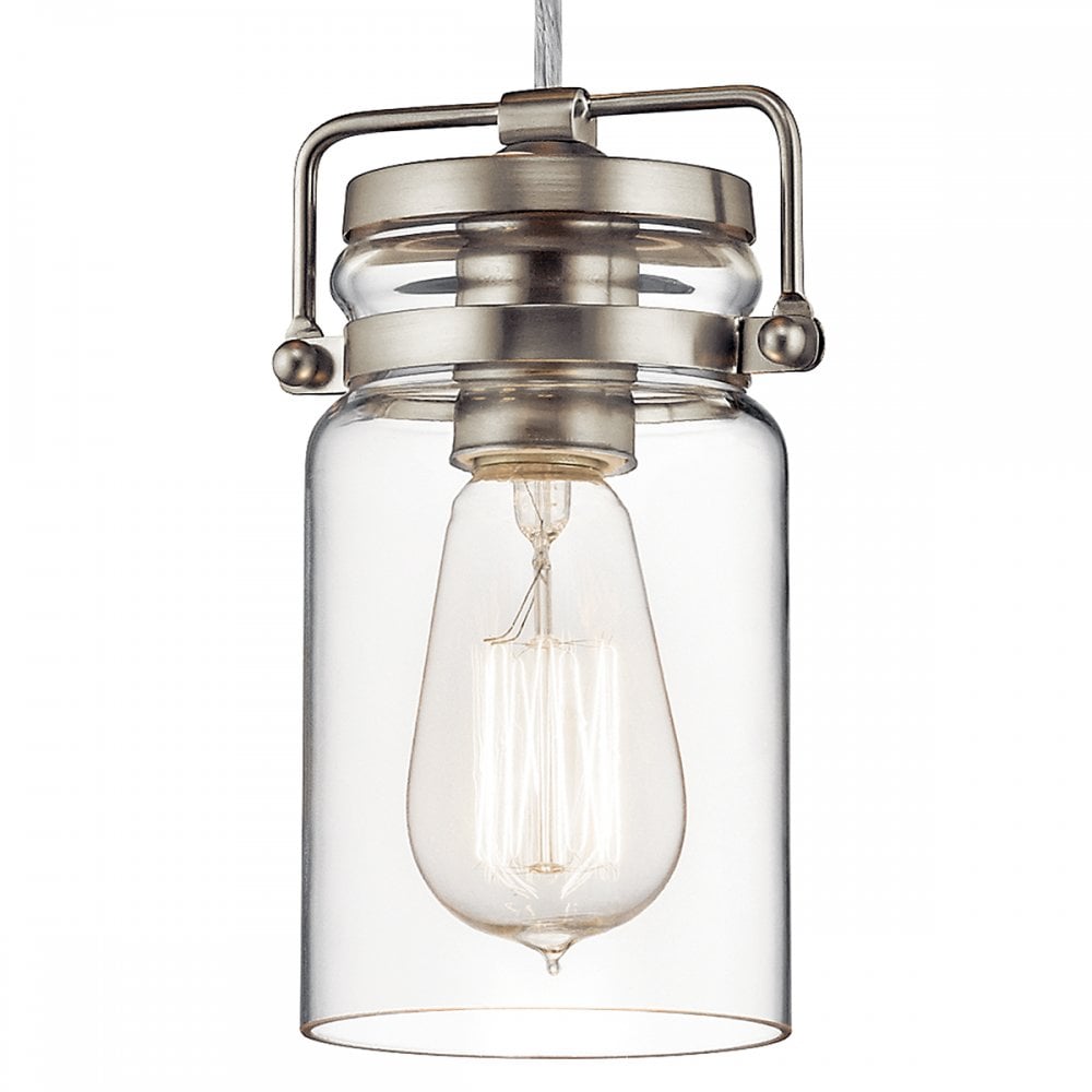 Brinley Mini Ceiling Pendant Light In Brushed Nickel Finish KL-BRINLEY-MP-NI