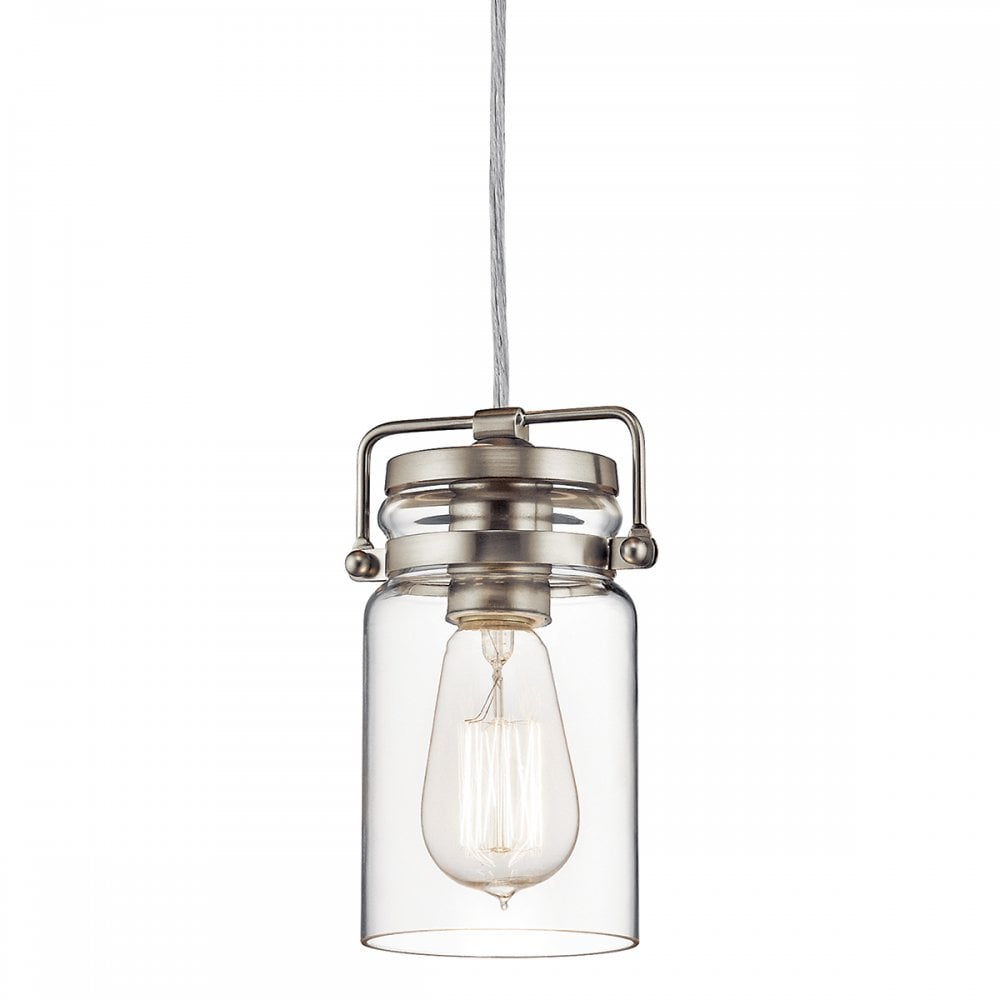 Brinley Mini Ceiling Pendant Light In Brushed Nickel Finish KL-BRINLEY-MP-NI