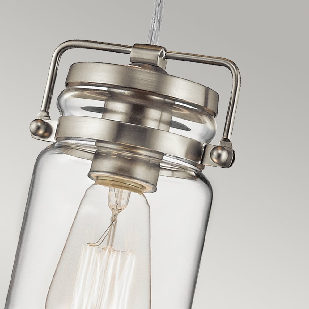 Brinley Mini Ceiling Pendant Light In Brushed Nickel Finish KL-BRINLEY-MP-NI