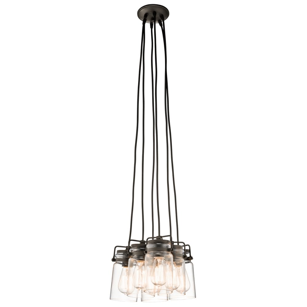 Brinley 6 Light Bronze Vintage Cluster Ceiling Pendant Light KL-BRINLEY6-OZ
