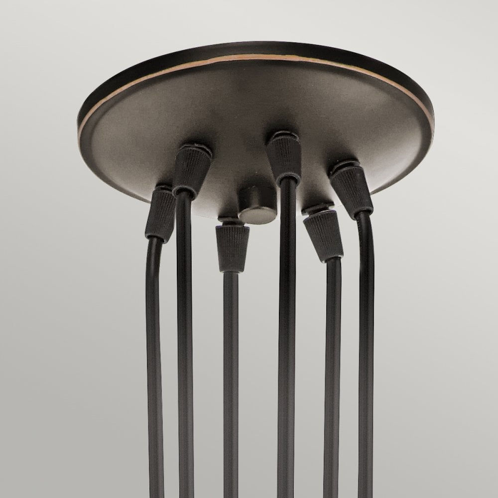 Brinley 6 Light Bronze Vintage Cluster Ceiling Pendant Light KL-BRINLEY6-OZ