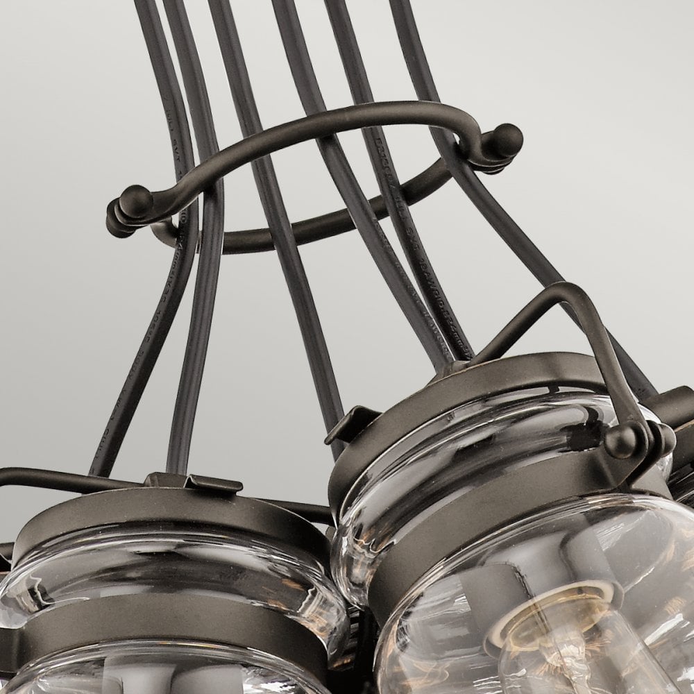 Brinley 6 Light Bronze Vintage Cluster Ceiling Pendant Light KL-BRINLEY6-OZ