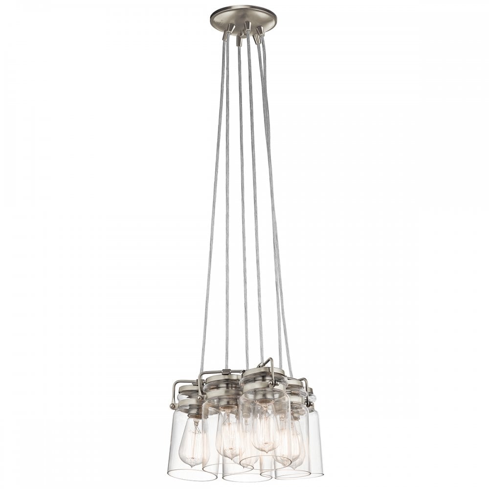 Brinley 6 Light Ceiling Pendant Fitting In Brushed Nickel Finish KL-BRINLEY6-NI