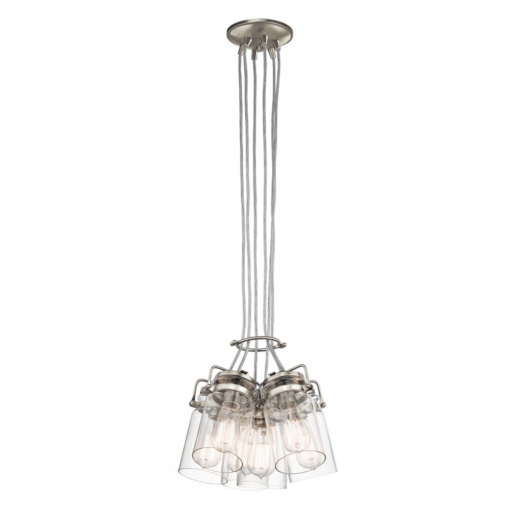 Brinley 6 Light Ceiling Pendant Fitting In Brushed Nickel Finish KL-BRINLEY6-NI