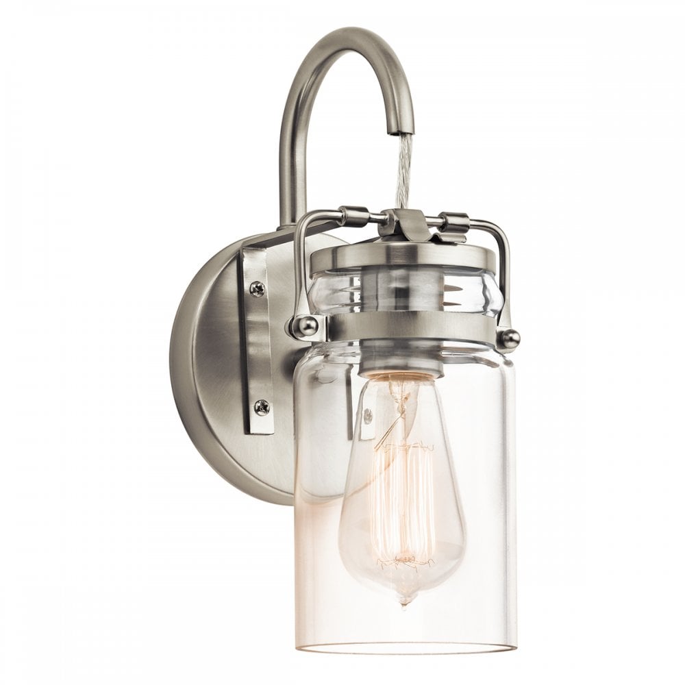 Brinley Single Wall Light In Brushed Nickel Finish KL-BRINLEY1-NI