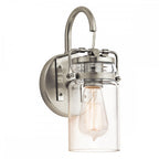 Brinley Single Wall Light In Brushed Nickel Finish KL-BRINLEY1-NI