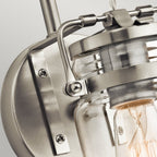 Brinley Single Wall Light In Brushed Nickel Finish KL-BRINLEY1-NI