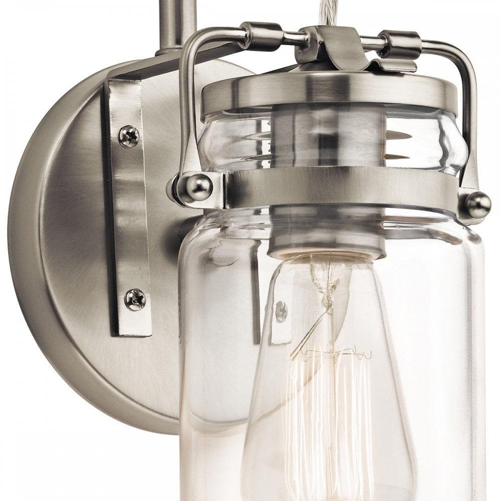 Brinley Single Wall Light In Brushed Nickel Finish KL-BRINLEY1-NI