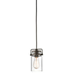 Brinley 1 Light Bronze Vintage Glass Ceiling Pendant Light KL-BRINLEY-MP