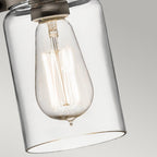 Brinley 1 Light Bronze Vintage Glass Ceiling Pendant Light KL-BRINLEY-MP