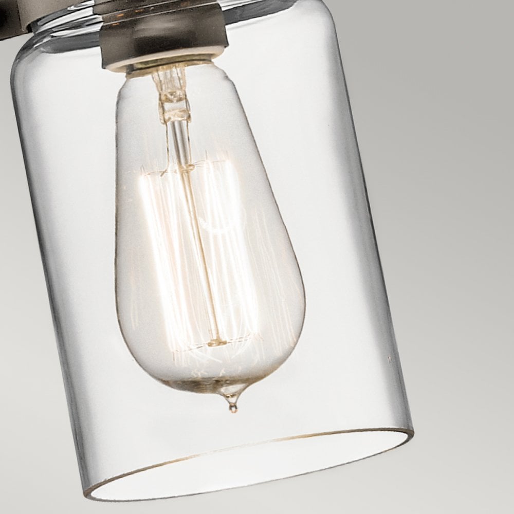 Brinley 1 Light Bronze Vintage Glass Ceiling Pendant Light KL-BRINLEY-MP