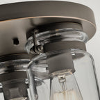 Brinley 3 Light Flush Ceiling Fitting In Olde Bronze Finish KL-BRINLEY-F-OZ