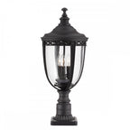 English Bridle Outdoor Large Pedestal Lantern In Black Finish FE-EB3-L-BLK