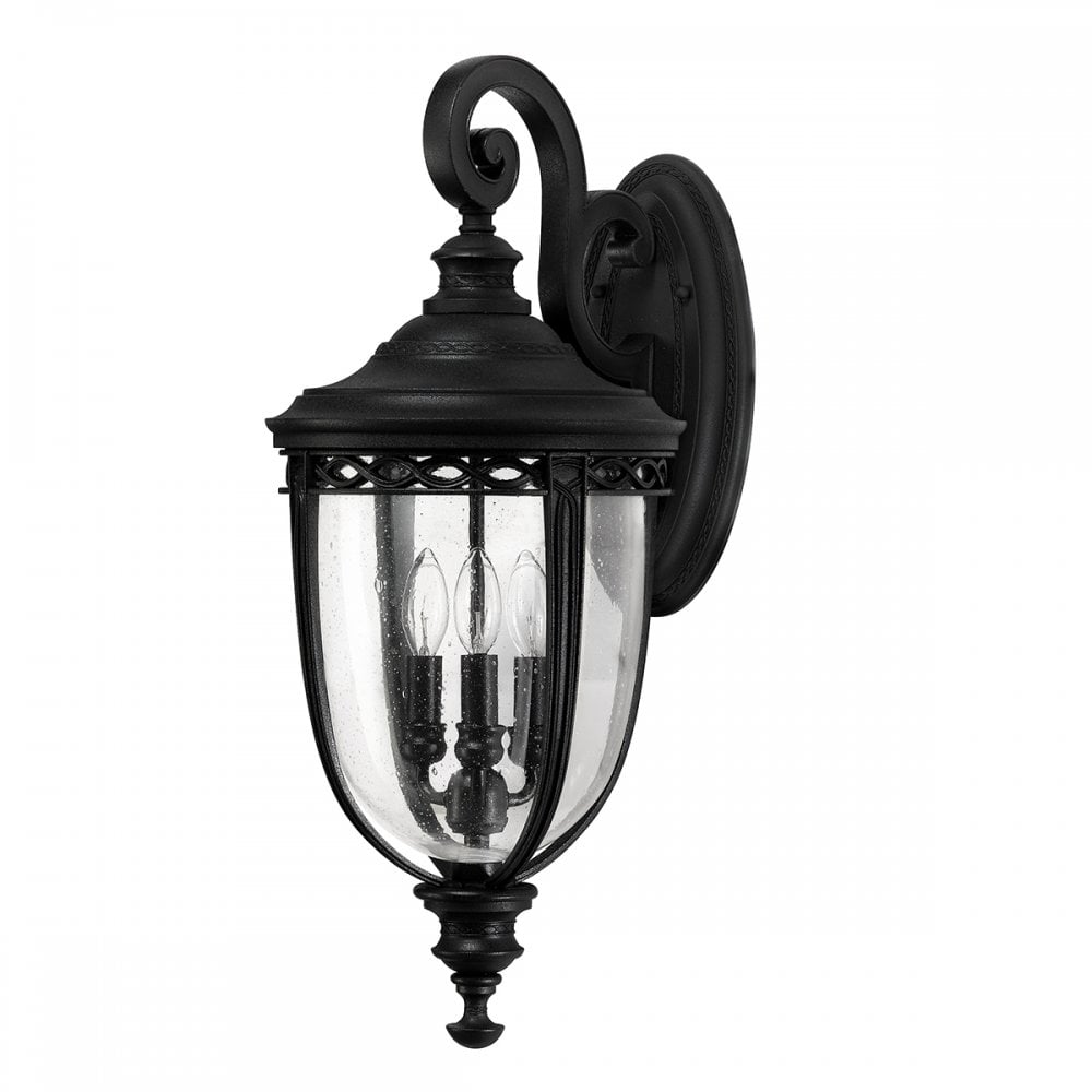 English Bridle Outdoor Large Wall Lantern In Black Finish FE-EB2-L-BLK