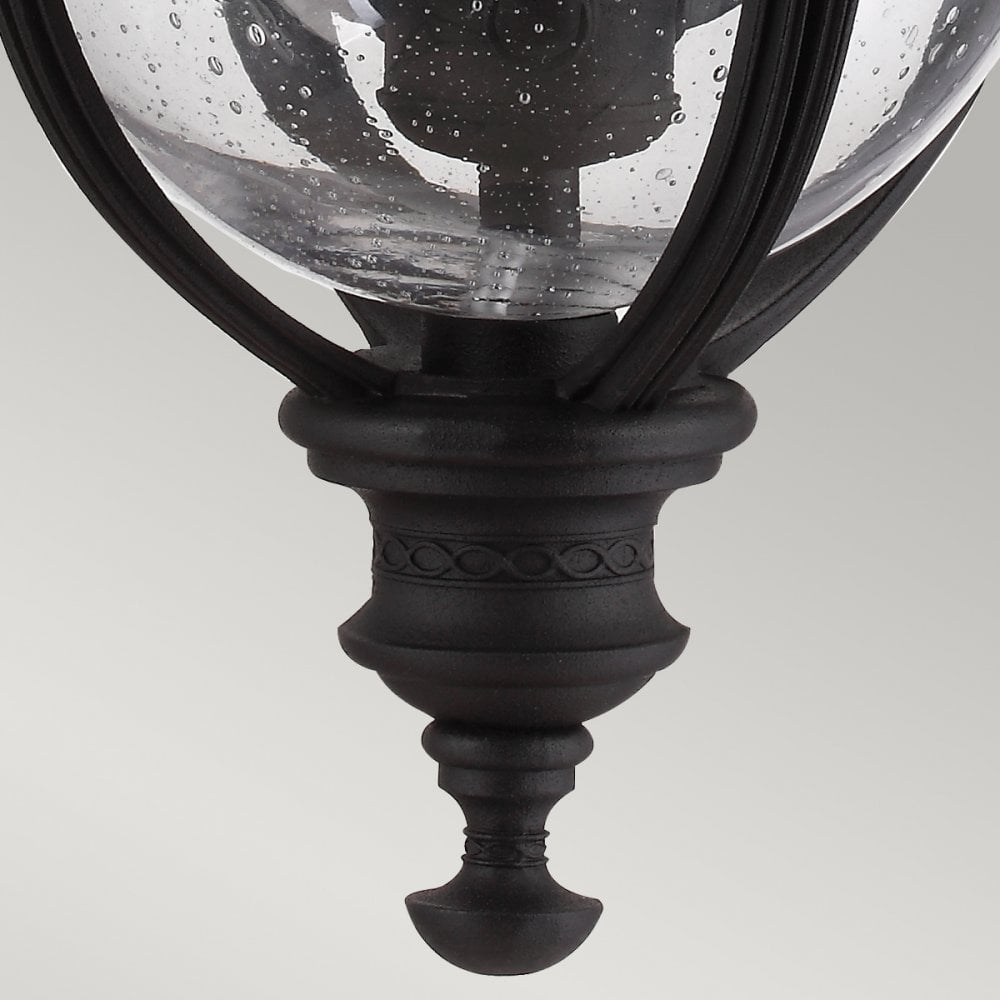 English Bridle Outdoor Medium Chain Ceiling Lantern In Black Finish FE-EB8-M-BLK