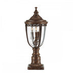 English Bridle Outdoor Medium Pedestal Lantern In British Bronze Finish FE-EB3-M-BRB