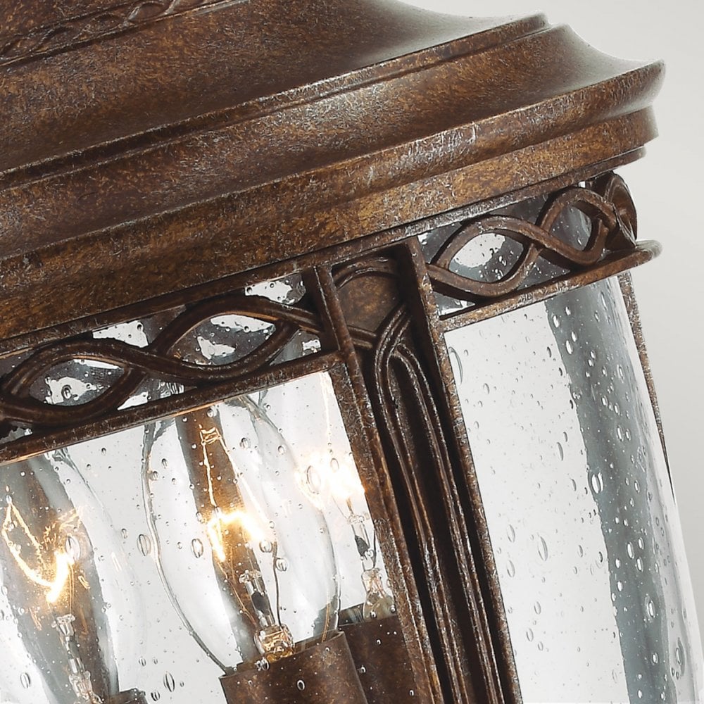 English Bridle Outdoor Medium Pedestal Lantern In British Bronze Finish FE-EB3-M-BRB