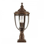 English Bridle Outdoor Large Pedestal Lantern In British Bronze Finish FE-EB3-L-BRB