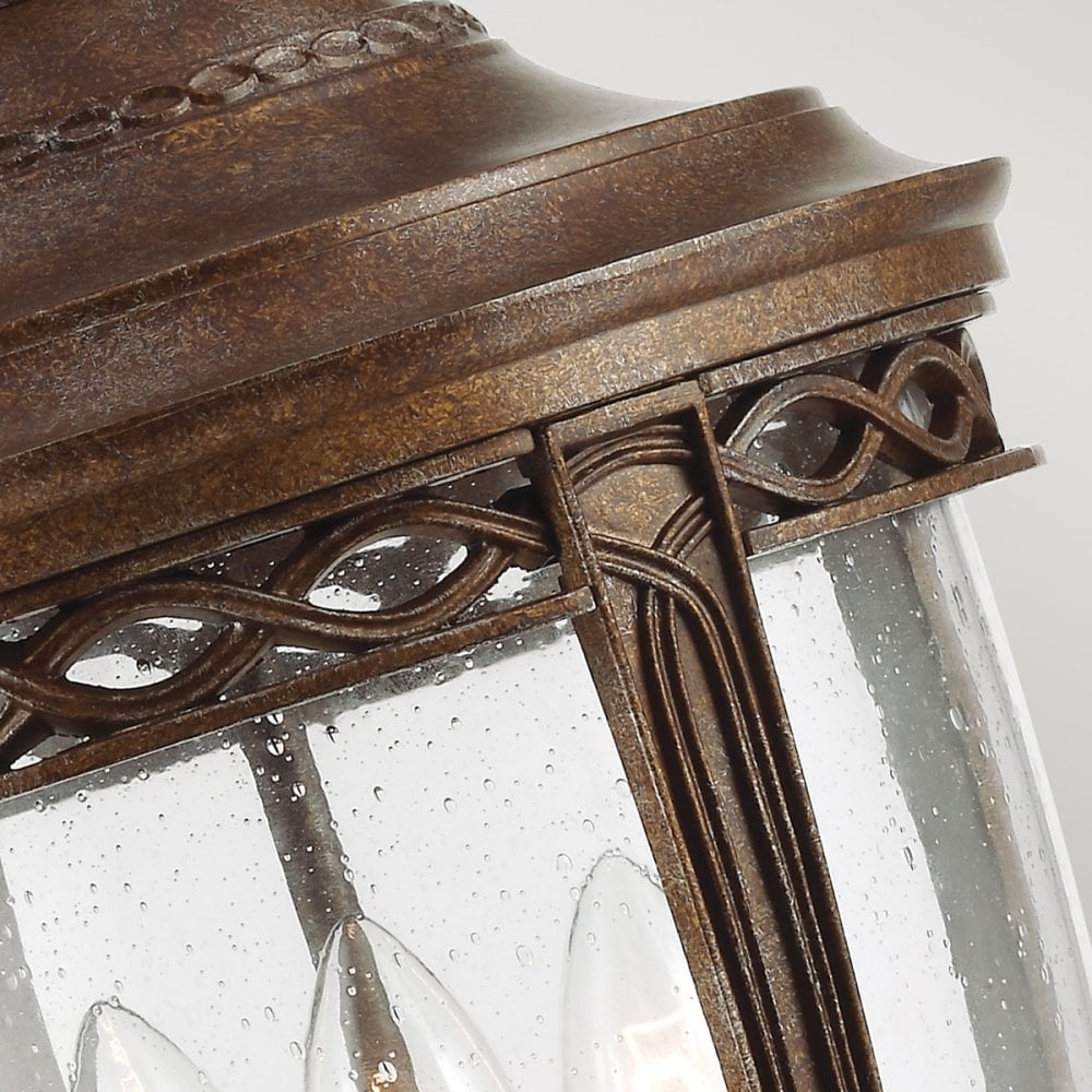 English Bridle Outdoor Large Chain Ceiling Lantern In British Bronze Finish FE-EB8-L-BRB