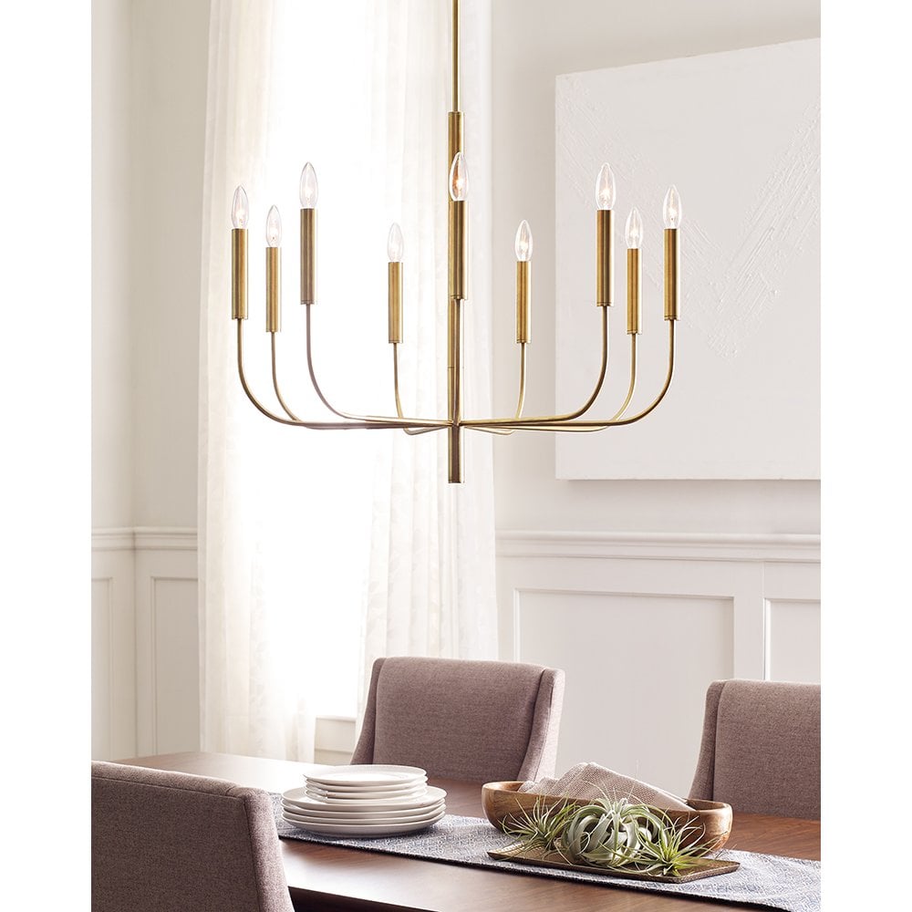 Brianna 9 Light Chandelier In Burnished Brass Finish FE-BRIANNA9-BB