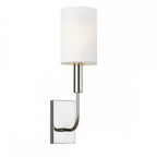 Brianna Elegant Single Wall Light In Polished Nickel Finish With Linen Shade FE-BRIANNA1-PN