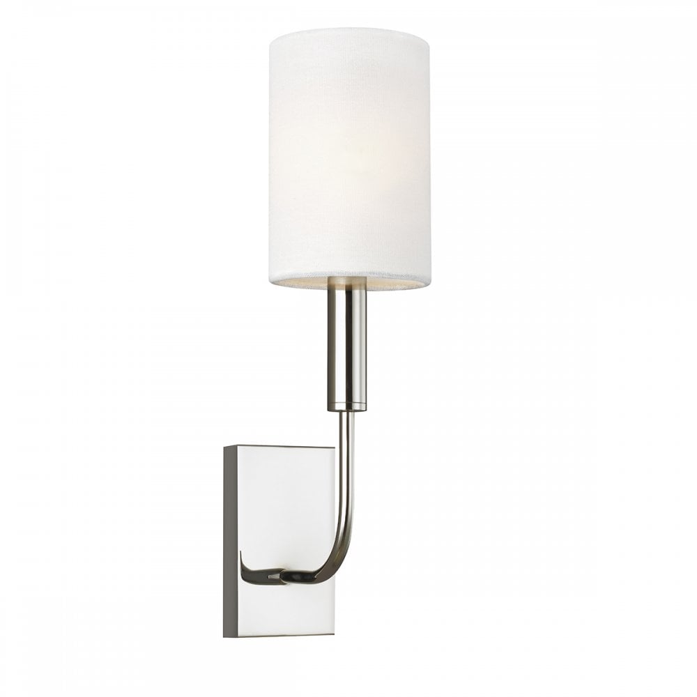 Brianna Elegant Single Wall Light In Polished Nickel Finish With Linen Shade FE-BRIANNA1-PN