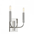Brianna Elegant Double Wall Light In Polished Nickel Finish With Linen Shades FE-BRIANNA2-PN