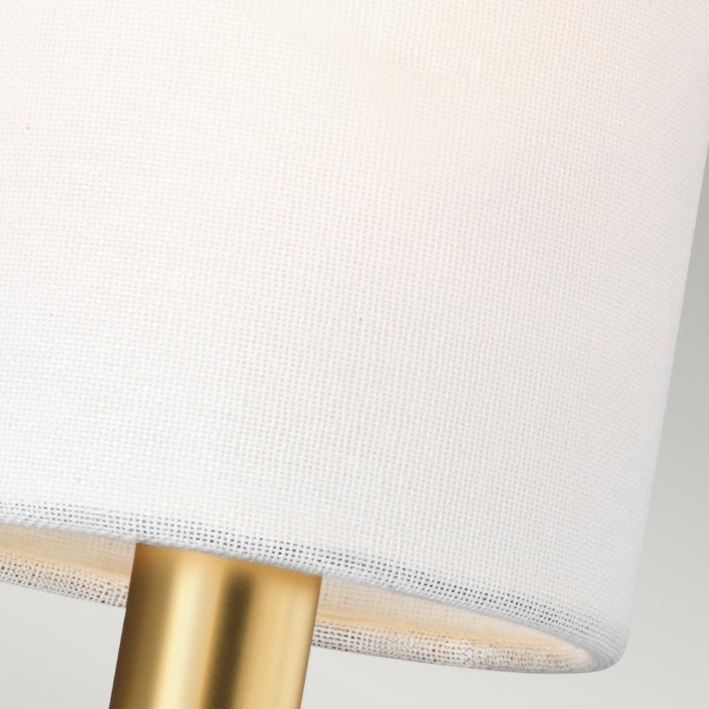Brianna Elegant Double Wall Light In Burnished Brass Finish With Linen Shades FE-BRIANNA2-BB