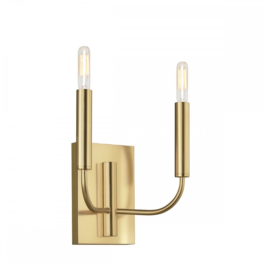 Brianna Elegant Double Wall Light In Burnished Brass Finish With Linen Shades FE-BRIANNA2-BB
