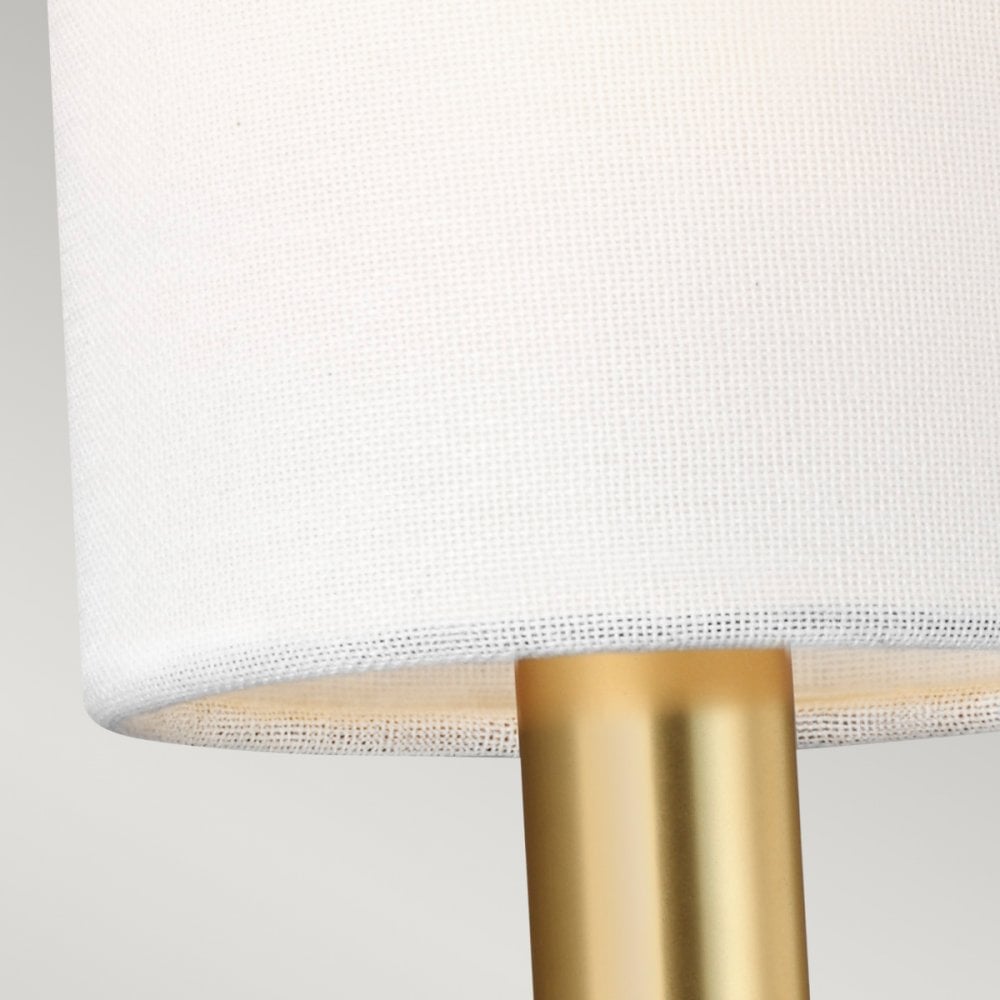 Brianna Elegant Single Wall Light In Burnished Brass Finish With Linen Shade FE-BRIANNA1-BB