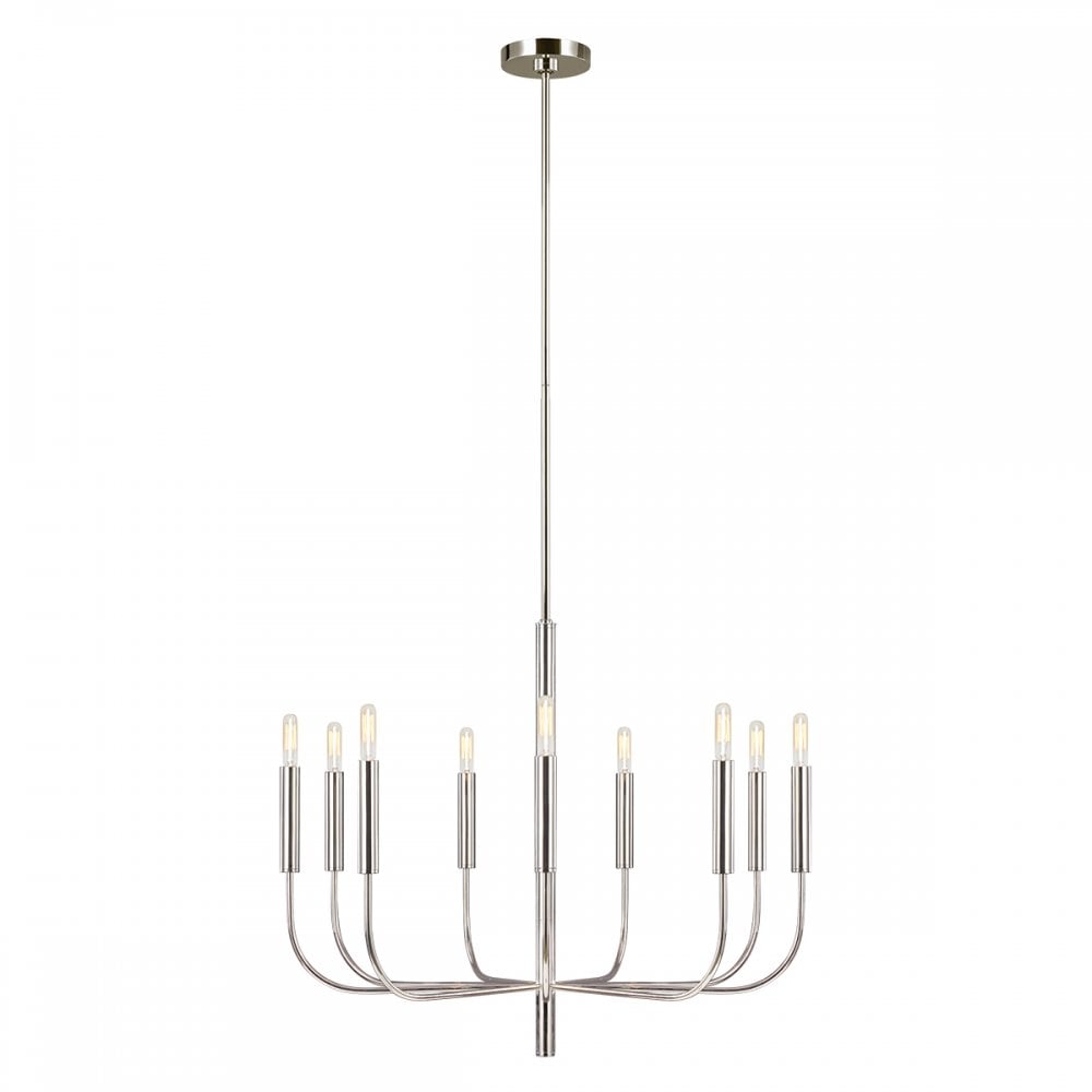 Brianna 9 Light Chandelier In Polished Nickel Finish FE-BRIANNA9-PN
