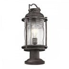 Ashland Bay Pedestal Lantern In Weathered Zinc Finish KL-ASHLANDBAY3-M