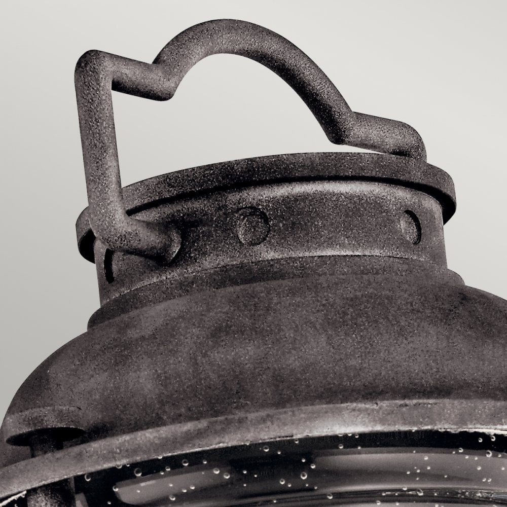 Ashland Bay Pedestal Lantern In Weathered Zinc Finish KL-ASHLANDBAY3-M