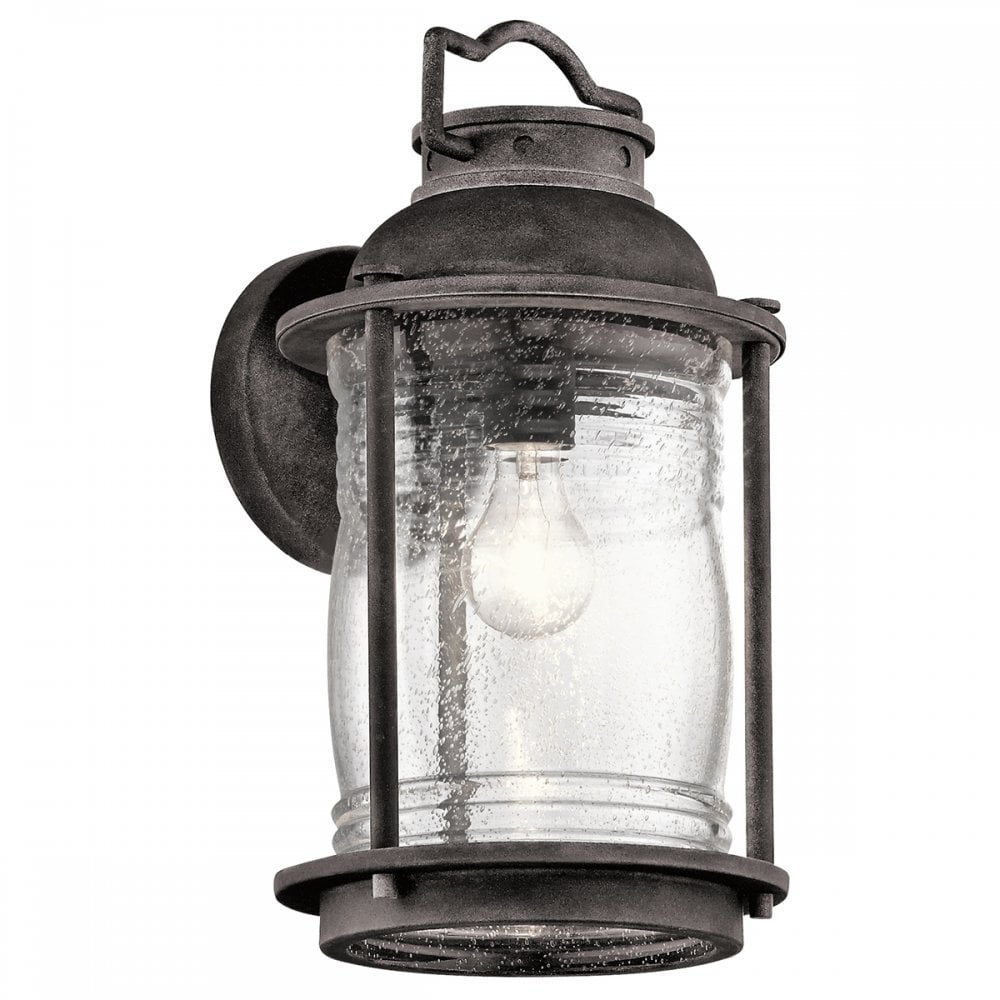 Ashland Bay Large Wall Lantern In Weathered Zinc Finish KL-ASHLANDBAY2-L