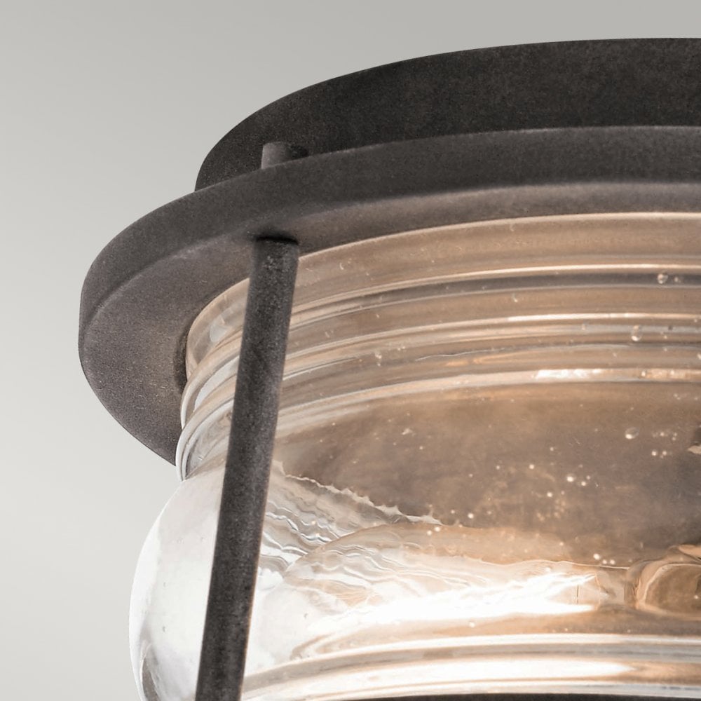 Ashland Bay Outdoor Ceiling Flush Light In Weathered Zinc Finish KL-ASHLANDBAY-F