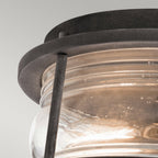 Ashland Bay Outdoor Ceiling Flush Light In Weathered Zinc Finish KL-ASHLANDBAY-F