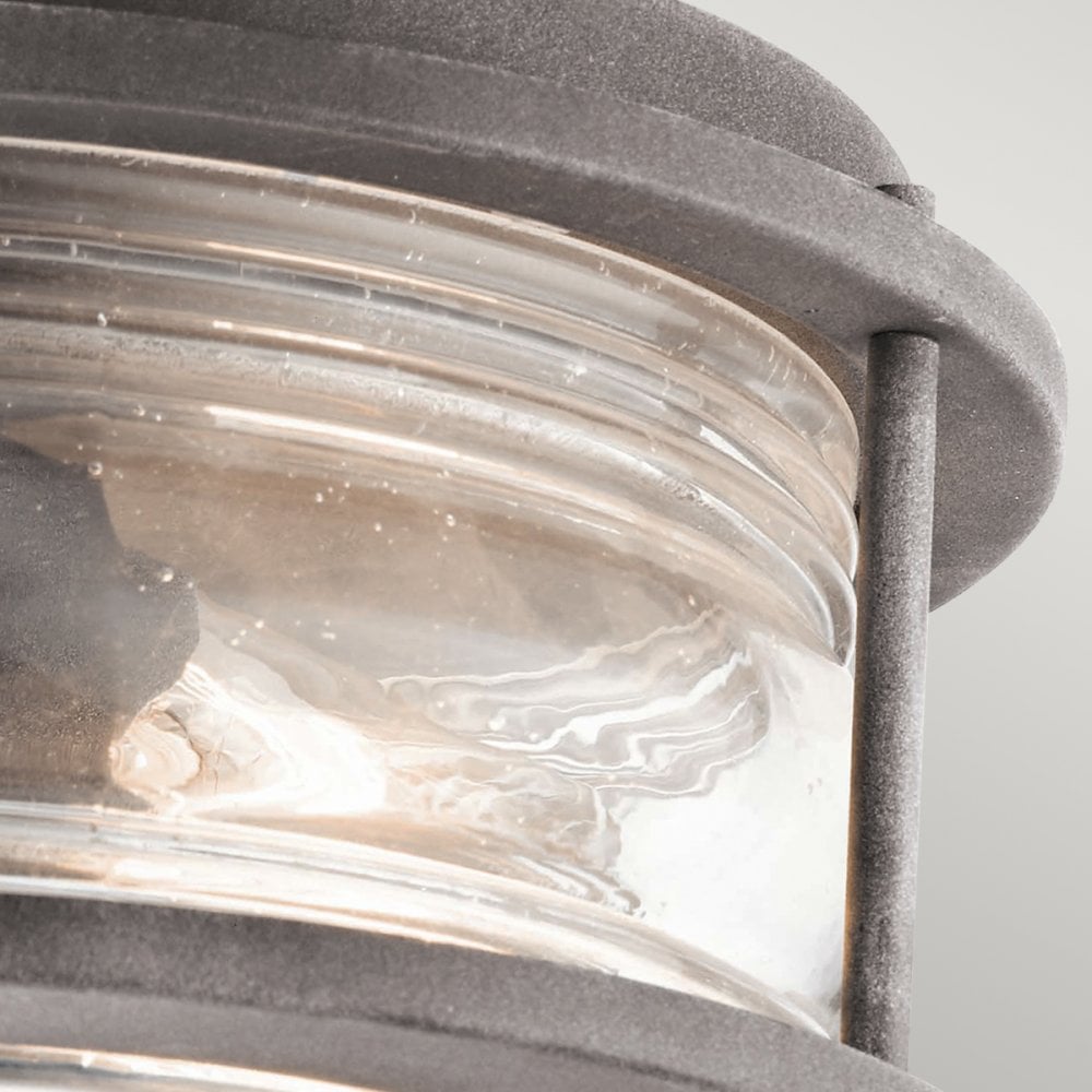 Ashland Bay Outdoor Ceiling Flush Light In Weathered Zinc Finish KL-ASHLANDBAY-F