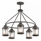 Ashland Bay 5 Light Outdoor Chandelier In Weathered Zinc Finish KL-ASHLANDBAY-5P