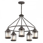 Ashland Bay 5 Light Outdoor Chandelier In Weathered Zinc Finish KL-ASHLANDBAY-5P