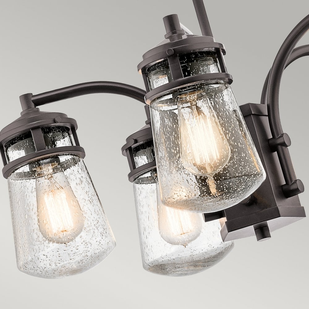 Lyndon Exterior Ceiling Chandelier In Architectural Bronze KL-LYNDON-5P-AZ