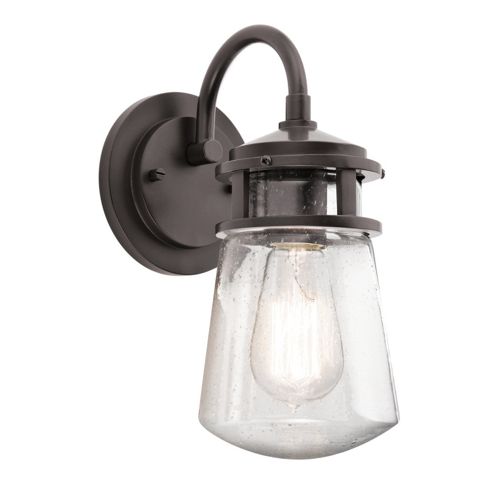 Lyndon Small Outdoor Wall Lantern In Bronze Finish IP44 KL-LYNDON2-S-AZ
