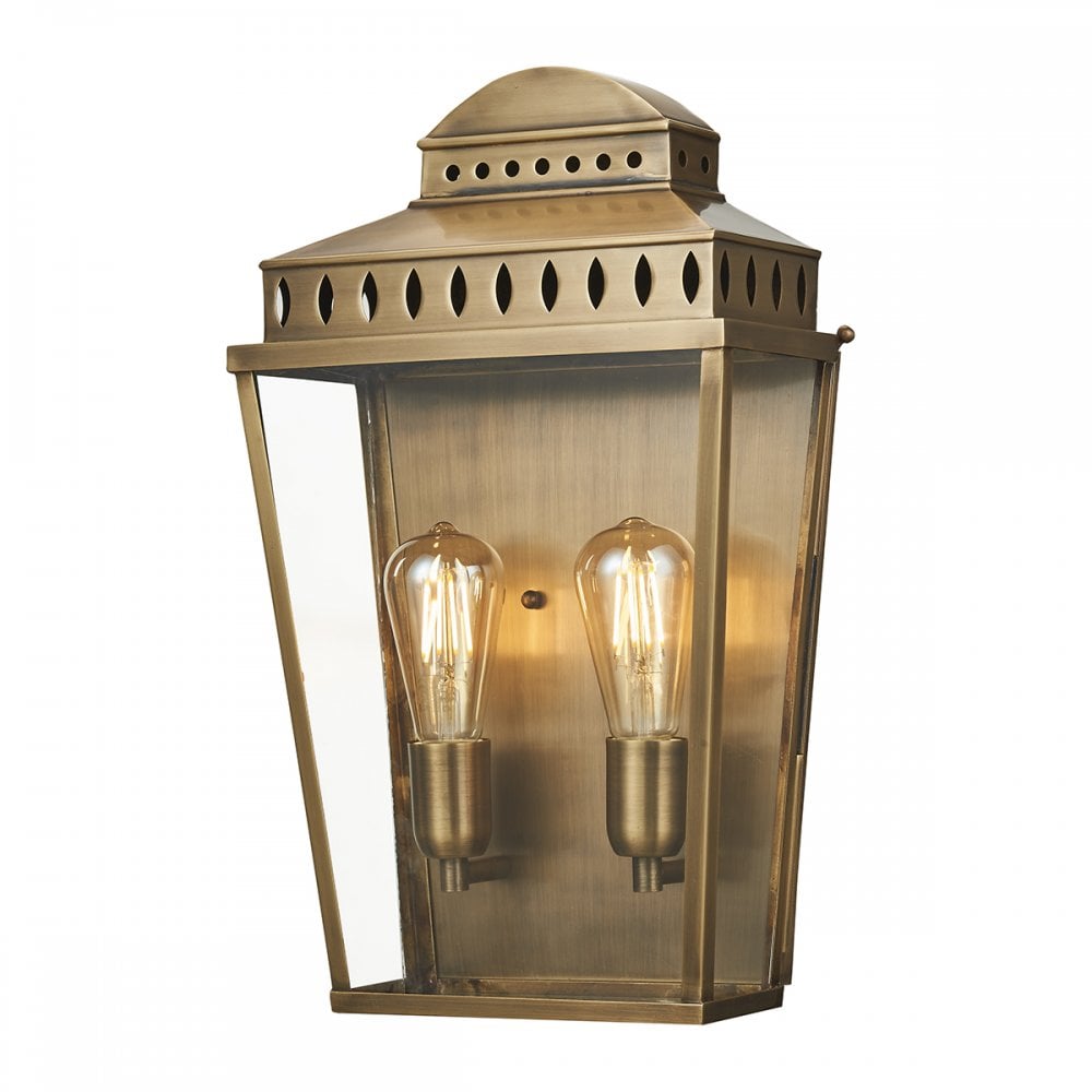 Mansion House Outdoor Wall Lantern In Aged Brass Finish MANSION-HOUSE-L-BR